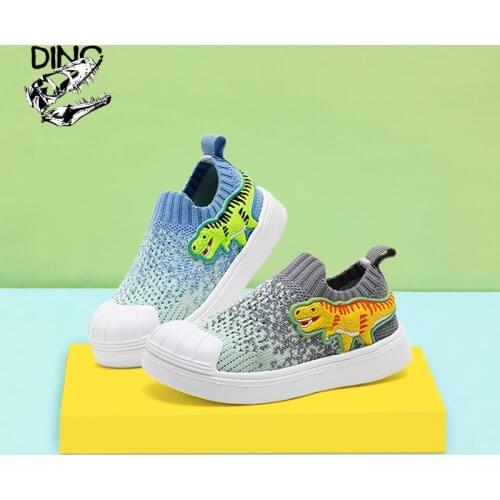 DINO T-Rex Autumn Shoes 1-3Y Girls Boys Children Knitting Sports Sneakers Toddler Colorful Breathable Kids Shoes Soft Anti-Slip