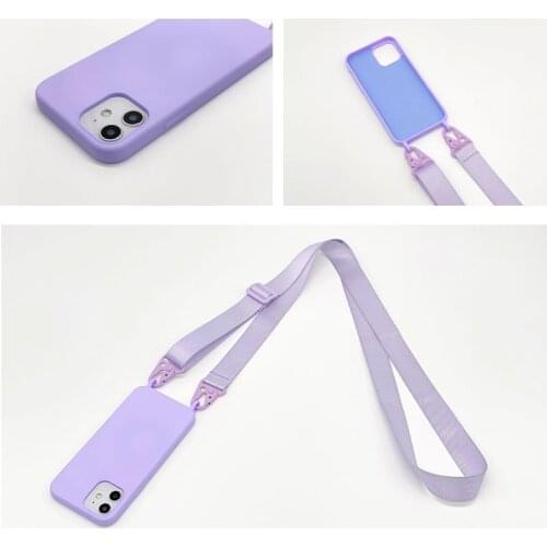 Easy to Carry Crossbody Cell Phone Case For iPhone 12 11 pro MAX XR X XS MAX 6 7 8 Plus SE Adjustable Neck Strap Necklace Cover