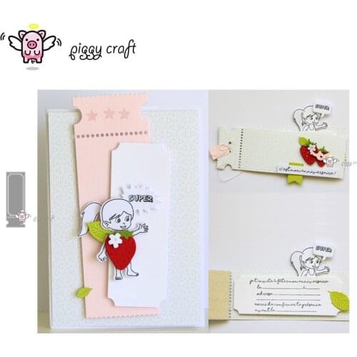 Piggy Craft metal cutting dies cut die mold 2Pcs Note message tag Scrapbook paper craft knife mould blade punch stencils dies
