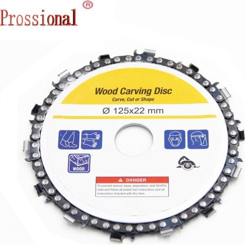 Multifunction 5 Inch Grinder Chain Disc 22mm Arbor 14 Teeth Wood Carving Disc For 125mm Angle Grinder