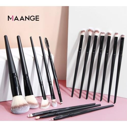 MAANGE Pro 15Pcs Makeup Brushes Set Powder Foundation Blush EyeShadow Lip Blend Cosmetic Face Make Up Brush Tool Kit Maquiagem