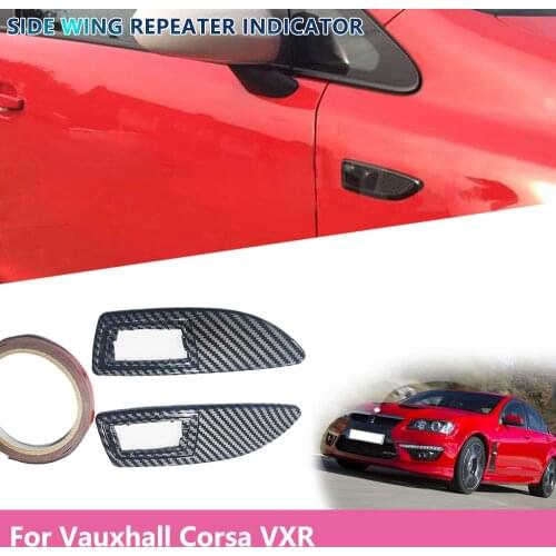 For Vauxhall Corsa VXR D Range 2006+ Car Exterior Decoration Effect Side Wing Repeater Indicator Surrounds Carbon Fibre Stickers