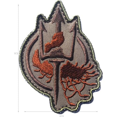 Msm costa Ludus trident patches airsoft fabric Military Tactical hook army for cloth jacket custom
