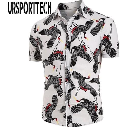 New Fashion Men Shirt Oversize 5XL Short Sleeve Print Shirt Men Blouse Tops Plus Size Shirt Men Beach Casual Slim Fit Clothing
