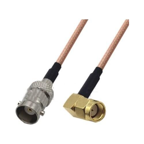 RP-SMA Male to BNC Female Right Angle Connector Pigtail Jumper RG316 Cable 50 ohm