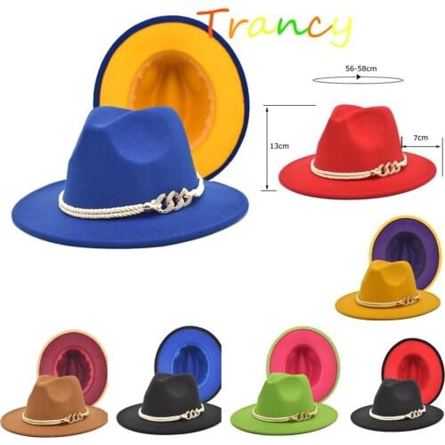 Fedoras wide brim hat Panama felt hat for male jazz hat church top cap british women hats for men шляпа женская