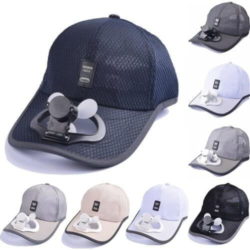 Summer Ladies and Mens Sun Hat Adult Baseball Fishing Fan Cooling Baseball Cap Usb Charging Breathable Sunscreen Sun Hat