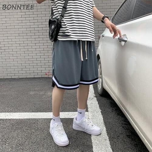 Men Shorts Striped Summer Knee Length Breathable Quick Dry Ins Running Bodybuilding Baggy All-match Comfortable 3XL Ulzzang