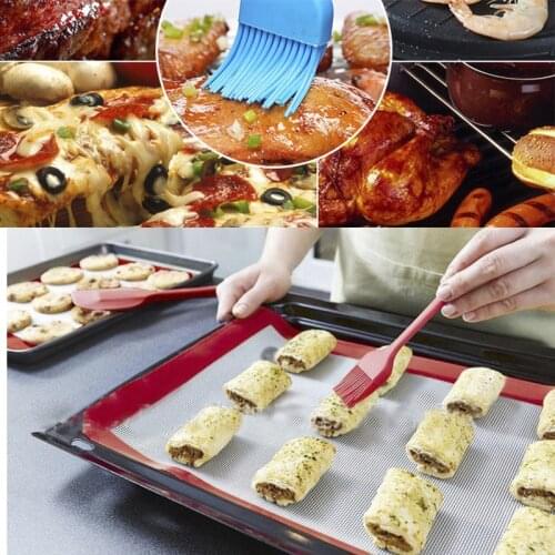 Heat Silicone Baking Basting Brush Resisting Rubber Liquid Oil BBQ Basting Brush Silicone Baking Bakeware Bread Cooking Tools