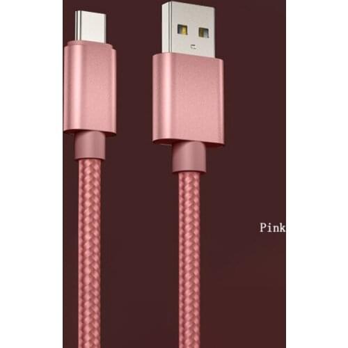 USB Type C Cable Fast Charging 2A 1M Mobile Phone Charger Type-C Data Cord For Huawei P40 Mate 30 Xiaomi Redmi nylon braided