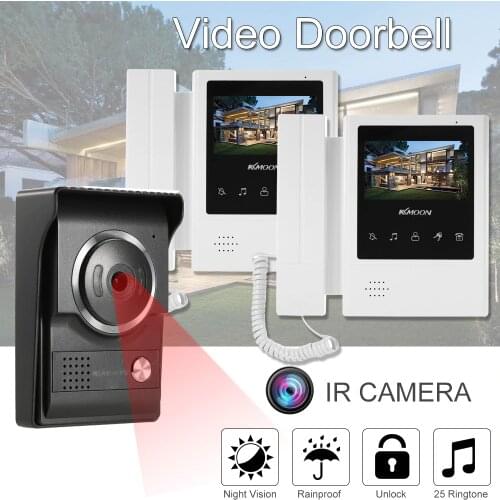 KKmoon 4.3 inch Wired Video Doorbell with Night Vision Rainproof Function Visual Intercom Two-way Audio Video Door Phone