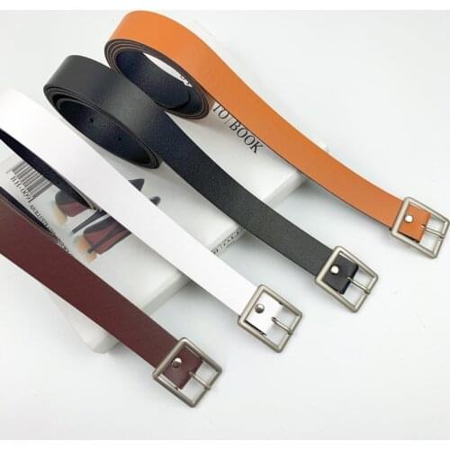 1 PCS 2021 PU Leather Belt Women Square Buckle Metal Pin Buckle Jeans Black Belt Chic Luxury Brand Vintage Belt Female