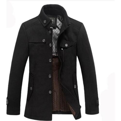 Winter jacket New Solid Color High Quality Mens Wool Jacket