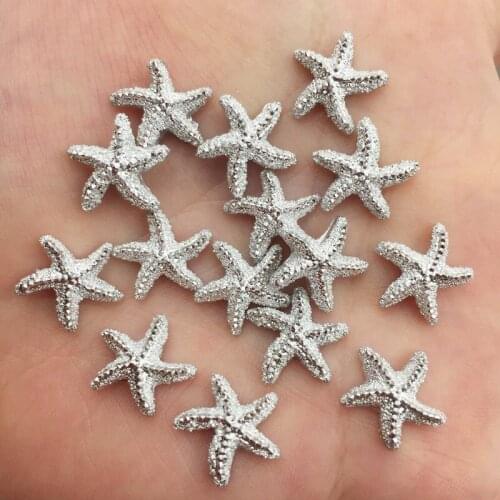 300pcs Cute Resin Silver Star Flatback Rhinestone Applique DIY Wedding Scrapbook Ornament Crafts SF906*10