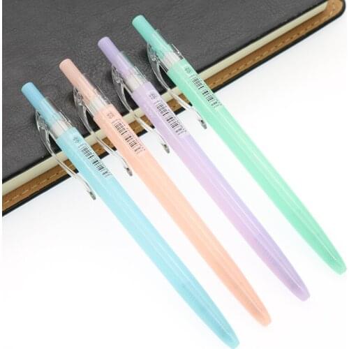 4 pieces Stationery Cute 0.5mm Blue Ink Pen School Supplies Office Learning Writing Ballpoint Pen Simple Super Good Write