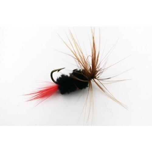 5PCS Black Brown Wings Trout Fishing May Fly Dry Fly Buggs Fishing Lure Size 10