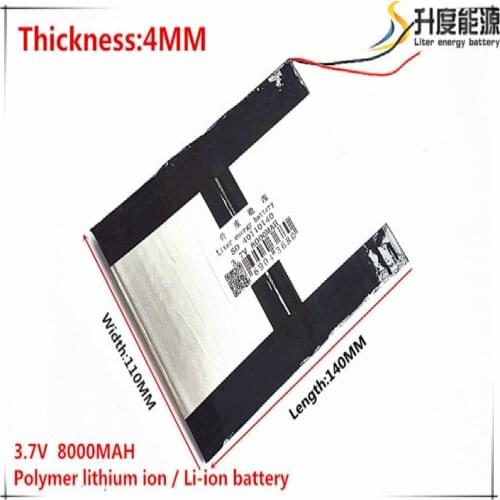 5pcs 3.7V,8000mAH,[40110140] PLIB (polymer lithium ion /Li-ion battery) for tablet pc,mid,power bank,for Sanei N10,Ampe A10