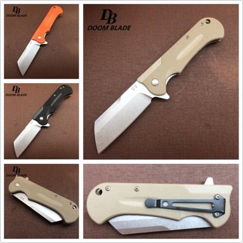 7.7" 60HRC Knives Outdoor Survival Practical Hand Tool D2 Blade G10 Handle Ball Bearings Flip Tactical Folding Knives Hunting