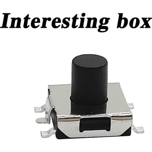 Free shipping TS-E001 tact switch 6.2*6.2*5.5 five-pin patch black button 6x6x5.5 flat seat DIY handmade accessories