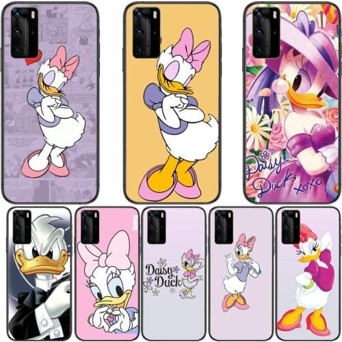 Daisy Duck Pink Phone Case For Huawei P40 p30 P20 10 9 8 Lite E Pro Plus Black Etui Coque Painting Hoesjes comic fas