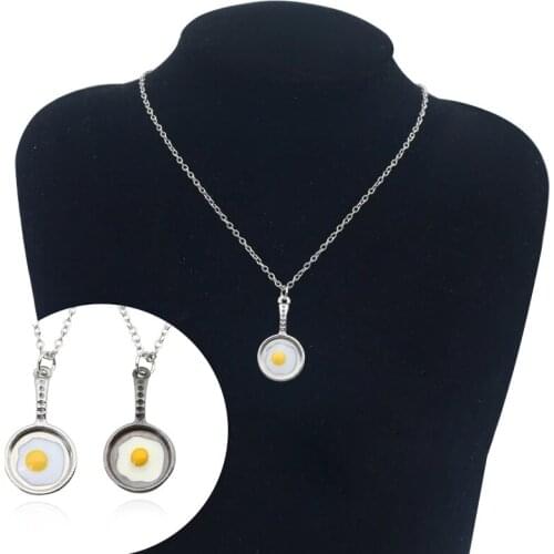 DIY Omelette Pan Pendant Necklace For Chef Creative Metal Cook Statement Choker Male Unisex Jewelry 2021 Graduation Gifts New