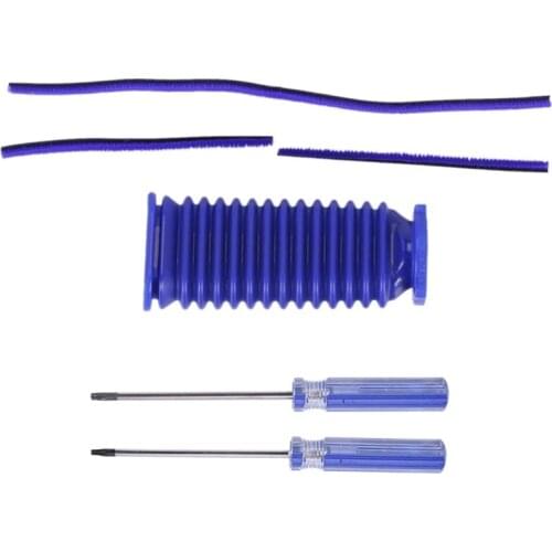 For Dyson V7 V8 V10 V11 Vacuum Cleaner Soft Roller Head Soft Plush Strip Roller Suction Blue Hose
