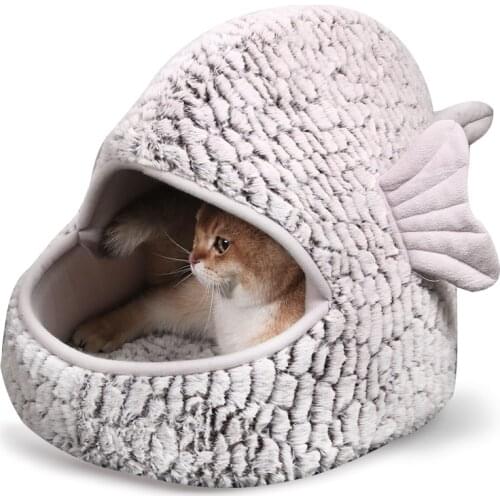 [MPK Cat House] Fish Cat Bed, Gray Cat Nest, 1 Size Available