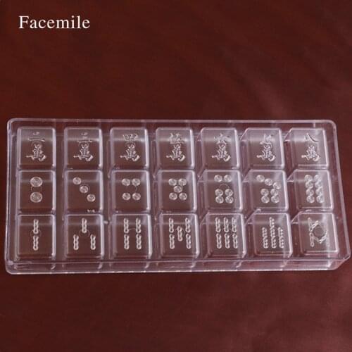 Facemile Three Styles China Mahjong Transparent PP Chocolate Molds Plastic 54008