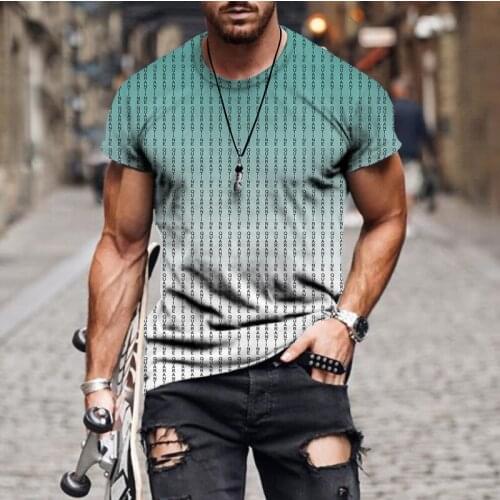 Casual Striped Print T-shirt Mens Fashion Streetwear Slim Line Short Sleeve T-shirt Retro Style Oversized T-shirt New Arrival