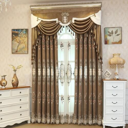 Classic Luxury Window Curtains for Living Room Bedroom embroidered Curtain for Bedroom Hotel Window Treatment Drapes Custom Made