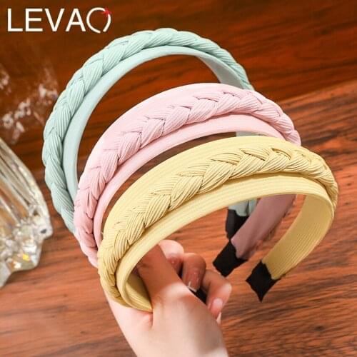 Levao Solid Color Twist Braid Headband For Women Fashion Hairbands Hoop Bezels Lady Hair Accessories 2021 New Headwear