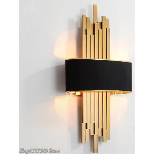 Metal Pipe Led Wall Lamps Gold/Black Body Nordic Living room Bedroom Wall Lights Corridor Wall Sconce Loft Home Decor Luminaire