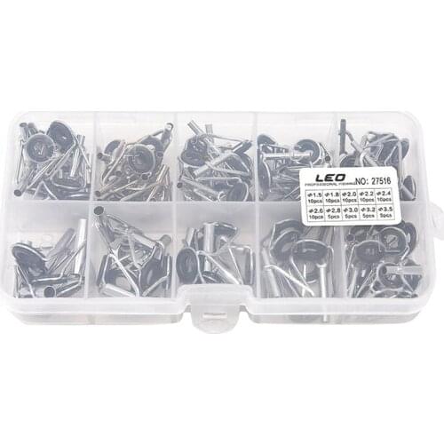 80Pcs Diy Eye Rings Fishing Rod Guide Tip Set Repair Kit For Fishing Rods Stainless Steel Frames With Box Fishing Tackle