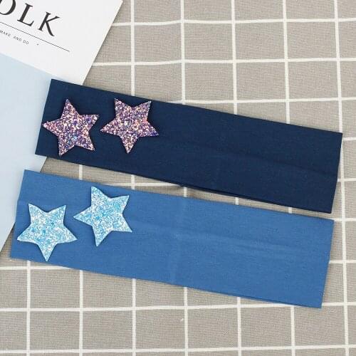 2019 New Hairband Womens Summer Star Rhinestones Hair Accessories Casual Cotton Hairband Fashion Elastic Turban For Girls