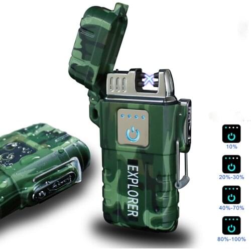 NEW Portable Outdoor Windproof And Waterproof Lighter Unusual USB Rechargeable Dual Arc Lighter Cigarette Cigar Lighter Gift