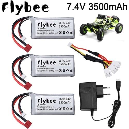 Upgrade 7.4v 3500mah Lipo Battery For Wltoys 12428 12423 RC Off-road racing Car 3500mAh 7.4v Battery Feiyue 03 Q39 RC Parts