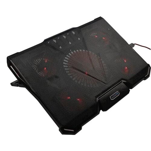 Laptop Cooling Pad for 15 15.6 17 Laptop Stand Air Cooled 5 LED Fans 2 USB Ports Adjustable Holder Notebook PC Cooler