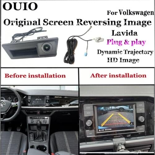 Original Screen Upgrade Reversing Image|For Volkswagen Lavida Plus 2017 2018 2019 Trunk Handle Camera|HD Parking Rear camera