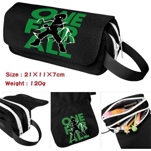 Cartoon Pencil Case Anime My Hero Academia Nylon Student Zipper Penbag Travel Women Makeupbag Cosmetic Bags Stationery Gift