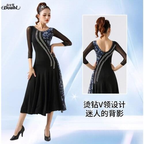 Modern dress New National Standard Dress Competition Skirt Diamond Performing Dresses Practicing Gongfu Modern Dance costumes