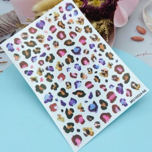 DIY Japanese Style Fashion Hot Selling Thin Traceless Back Glue Nail Stickers New Arrival Painted Leopard Dry Nail Decals Women
