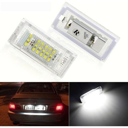 2PC 12V LED Number License Plate Light Lamps White Led CANBUS Car No Error Car License Plate Lights For BMW E46 4D 1998-2003