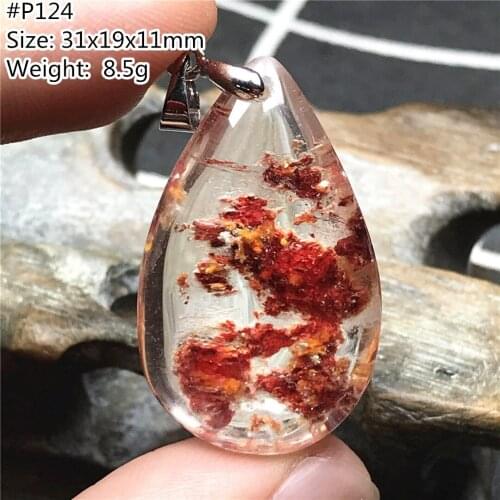 Top Natural Phantom Quartz Beads Pendant For Women Men 31x19x11mm Water Drop Healing Love Crystal Silver Rare Gemstone AAAAA