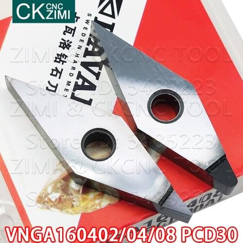 VNMG VNGA VNGA160402 PCD VNGA160404 PCD VNGA160408 PCD insert Diamond turning Blade CNC turning tool inserts for Copper aluminum
