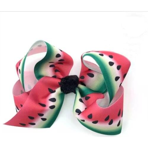 New 7inch Hair Bows Watermelon, avocado, cactus Bowknot Hair clip for Girls Bowknot Hair Accessoires Kids Barrettes