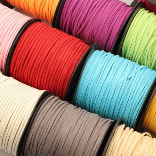 10M/Lot 2.5x1.5mm Flat Faux Suede Cord Korean Multicolors Velvet Leather String For DIY Bracelet Choker Jewelry Making Supplies