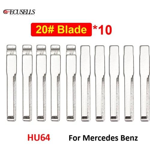 10Pcs/Lot Remote Key Insert Key Blank for Mercedes Benz C E Class HU64 Uncut Key Blade Small Key