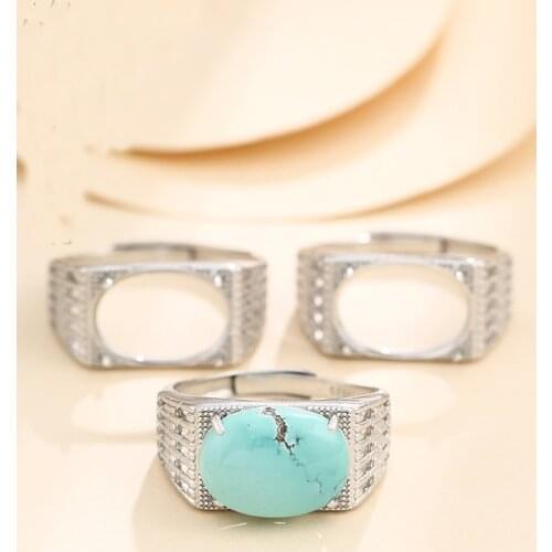 11*14mm 925 STERLING SILVER men Semi Mount Bases Blanks base blank Pad ring Setting wedding jewelry findings diy A5879