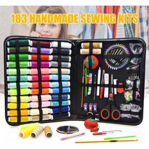 183PCS Premium Sewing Machine Kit for Adults Beginner Basic Hand Sewing Kit for Emergency Summer Campers Travel and Home QJY99