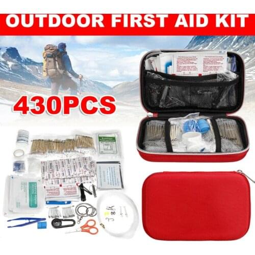 430PCS Portable Emergency Outdoor First Aid Kit Set Family Home Survival Set Travel Medicine Luggage Camping Hiking Medical Bag